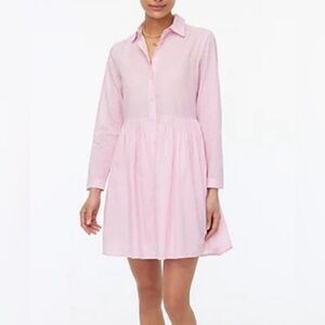 NWT J. Crew Pink Stripe Shirt Dress size 2